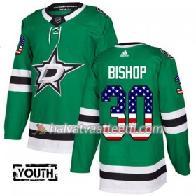 Lasten NHL Dallas Stars Pelipaita Ben Bishop 30 Adidas 2017-2018 Kelly Vihreä USA Flag Fashion Authentic